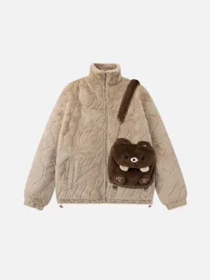 Aelfric Eden Cute Bear Bag Sherpa Coat