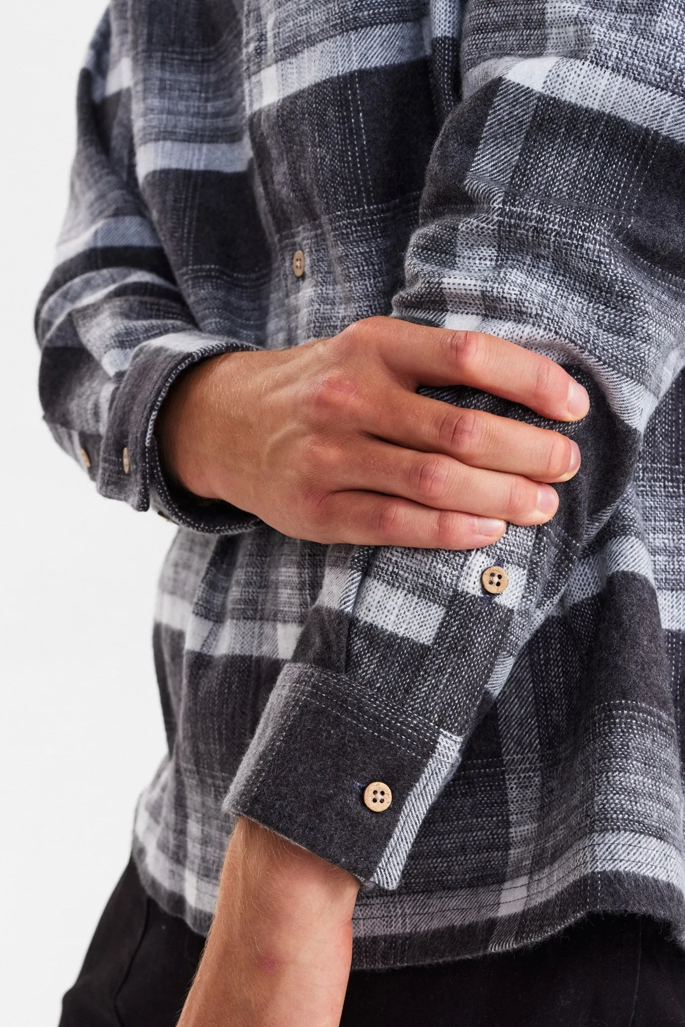 AKKARSTEN CHECKED OVERSHIRT - Dark grey mel