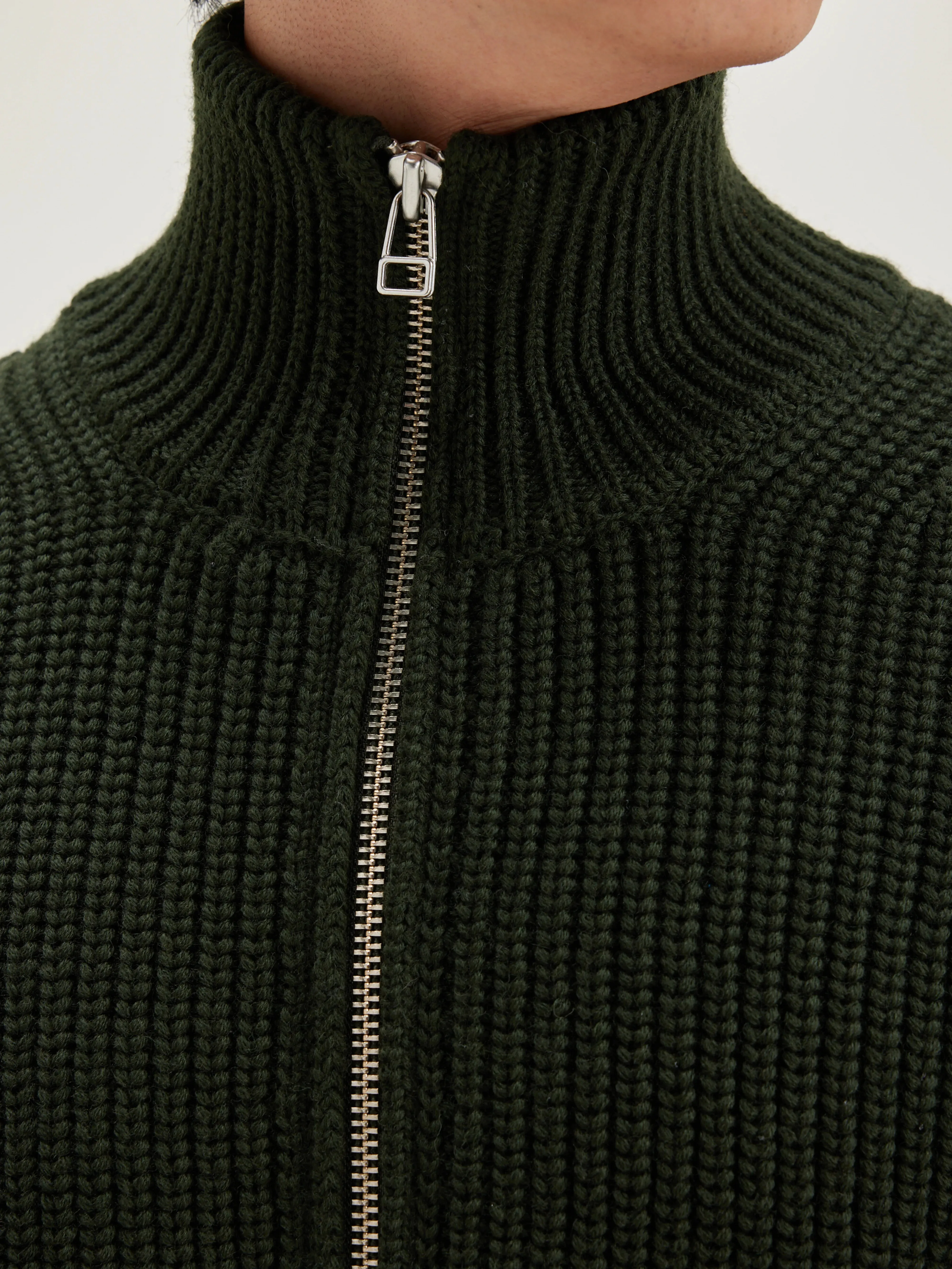 Allip zip-up cardigan (242 / M / DARK OLIVE)