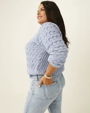 Amanda Cable-Knit Sweater | Light Blue