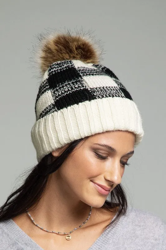 Arden Plaid Beanie