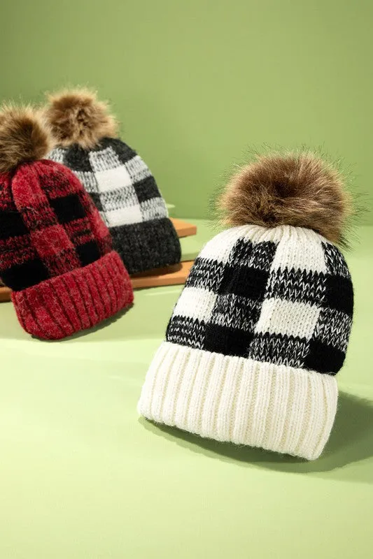 Arden Plaid Beanie