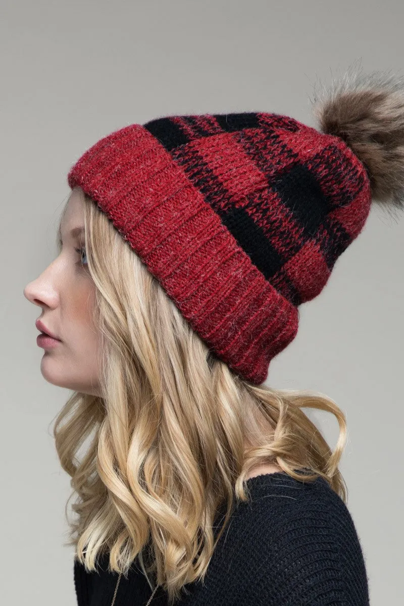 Arden Plaid Beanie