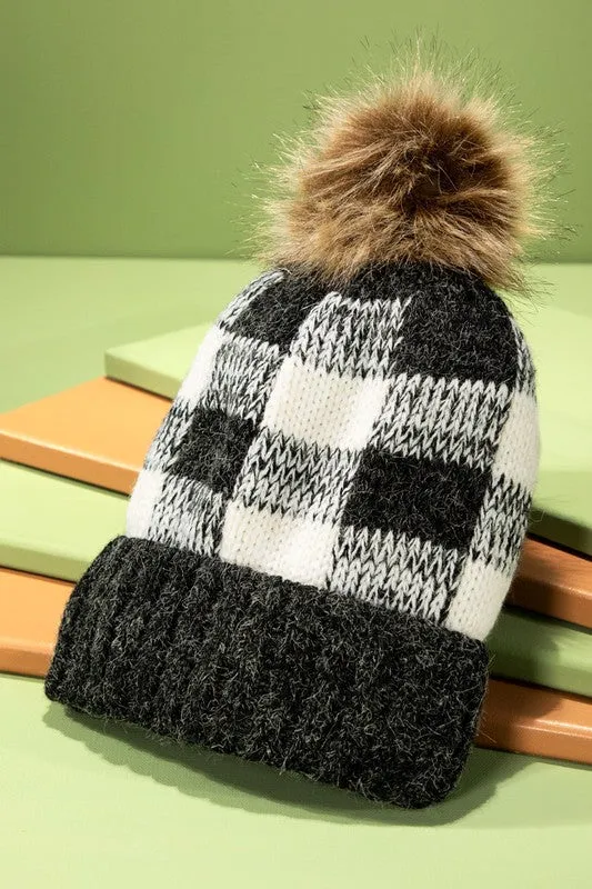 Arden Plaid Beanie