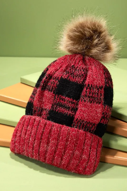 Arden Plaid Beanie