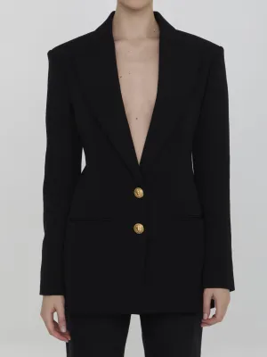 Balmain Double-breasted Jacket In Wool