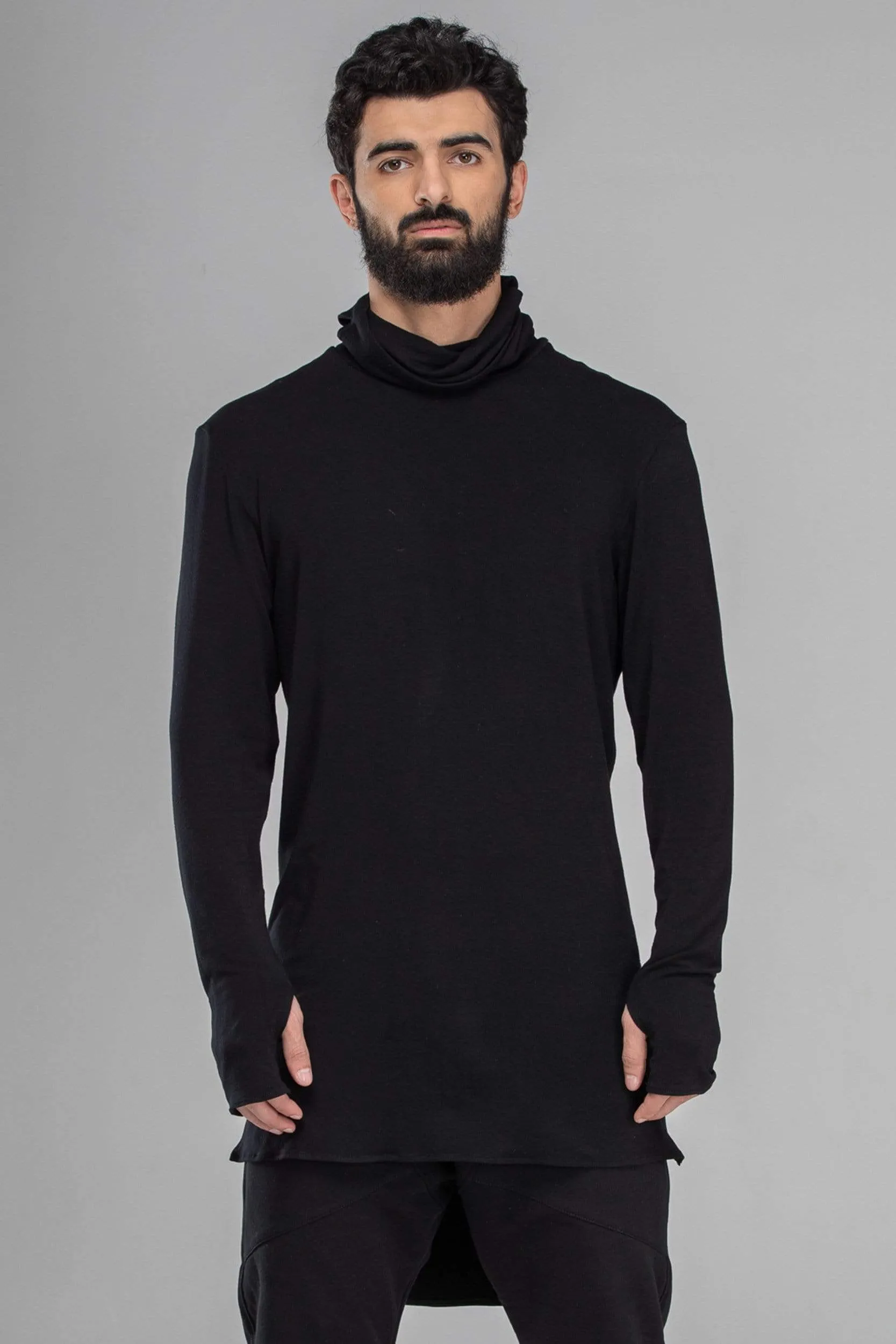 Black turtleneck sweater