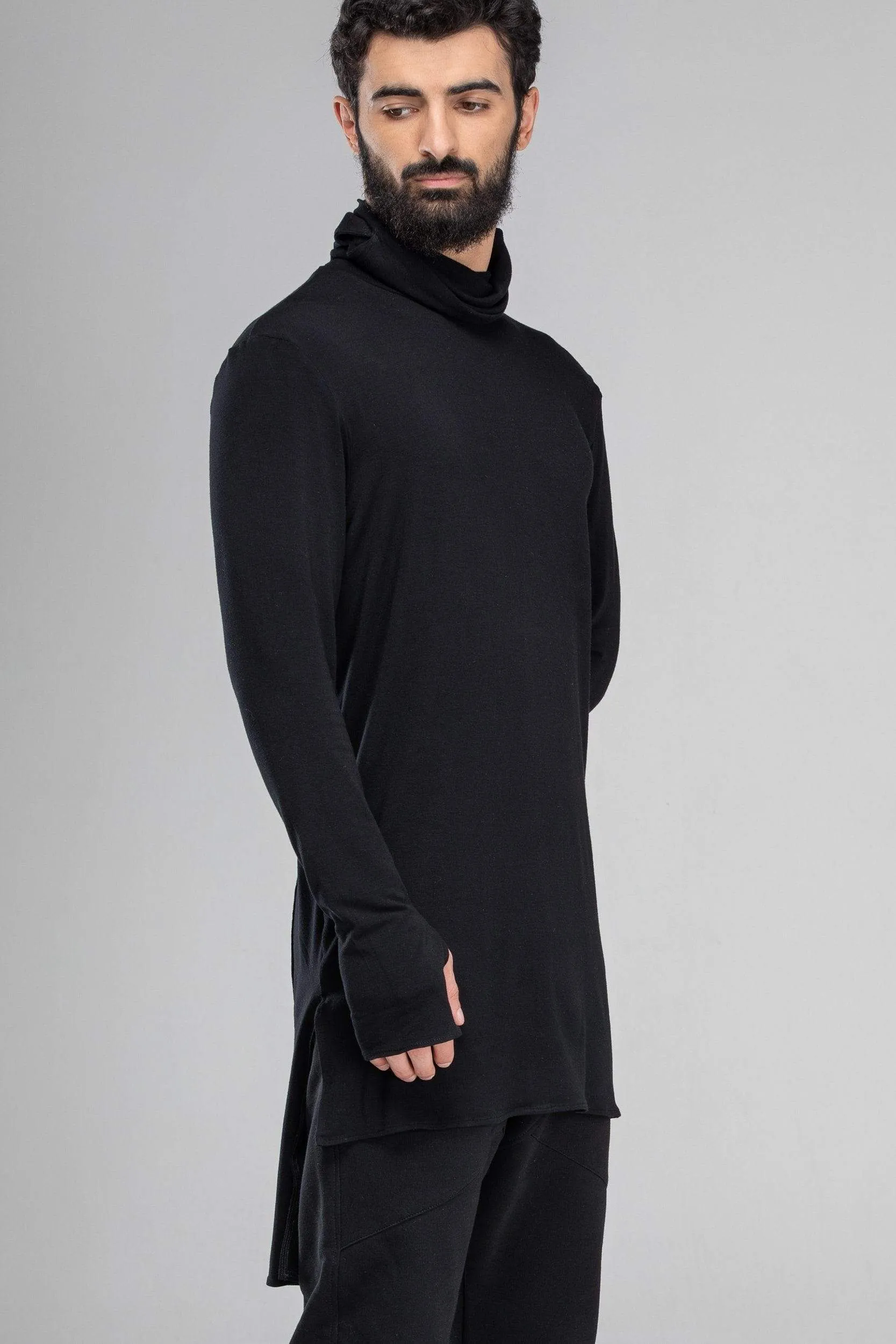 Black turtleneck sweater