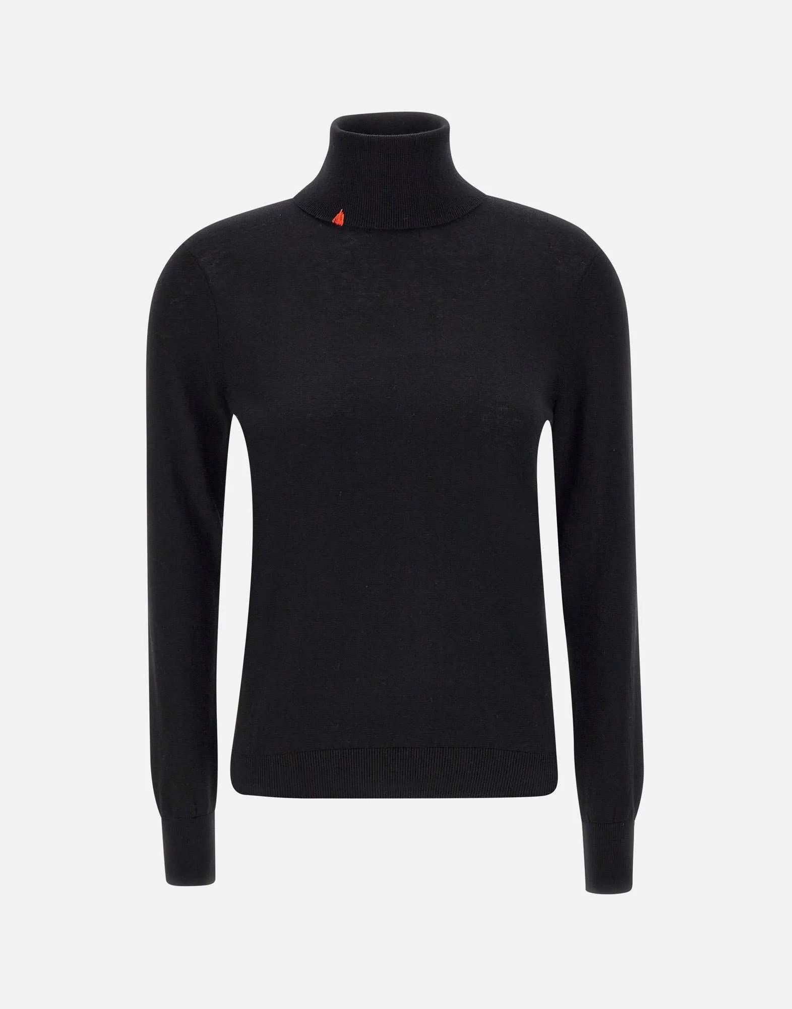 Black Turtleneck Wool and Cotton Sweater