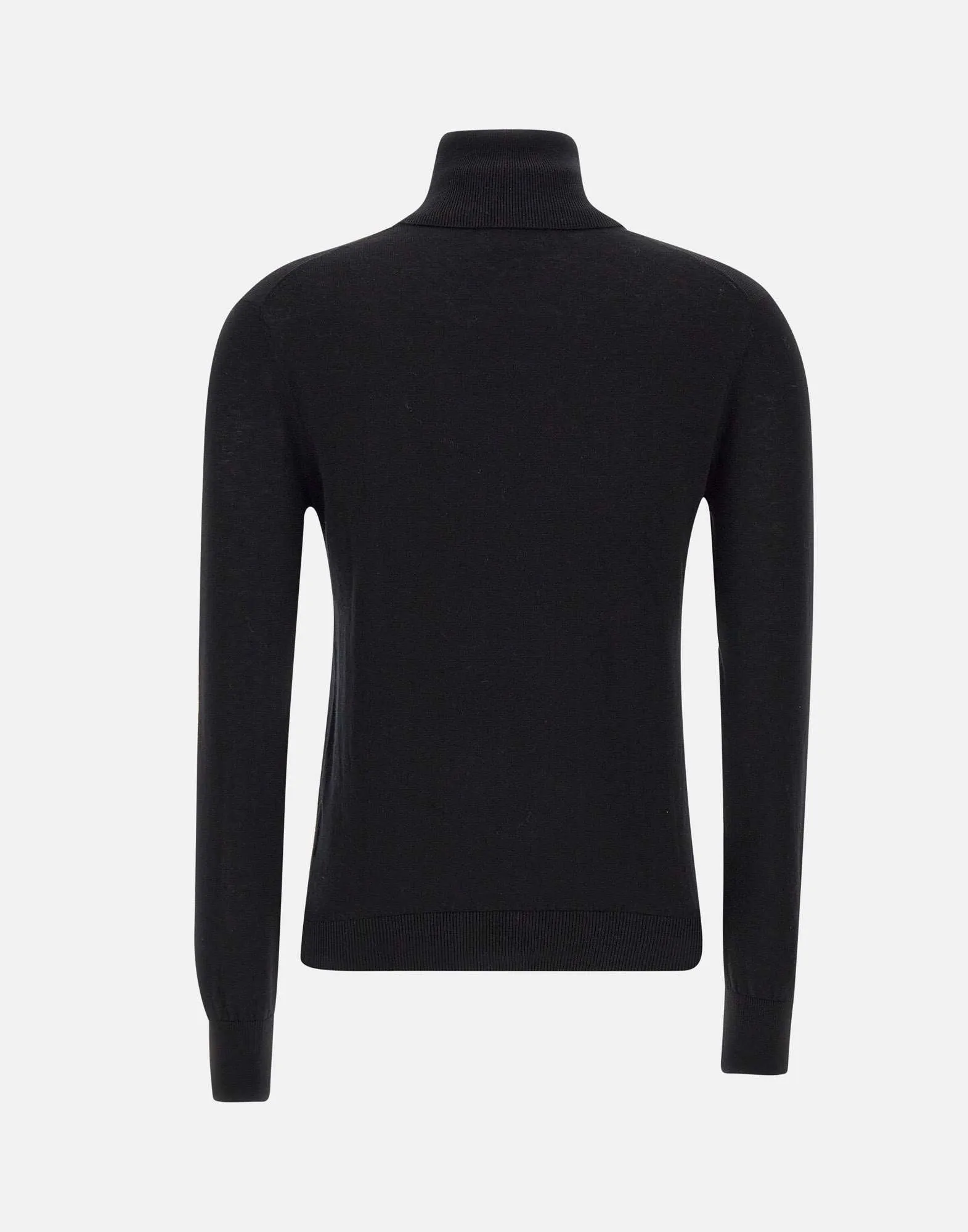 Black Turtleneck Wool and Cotton Sweater