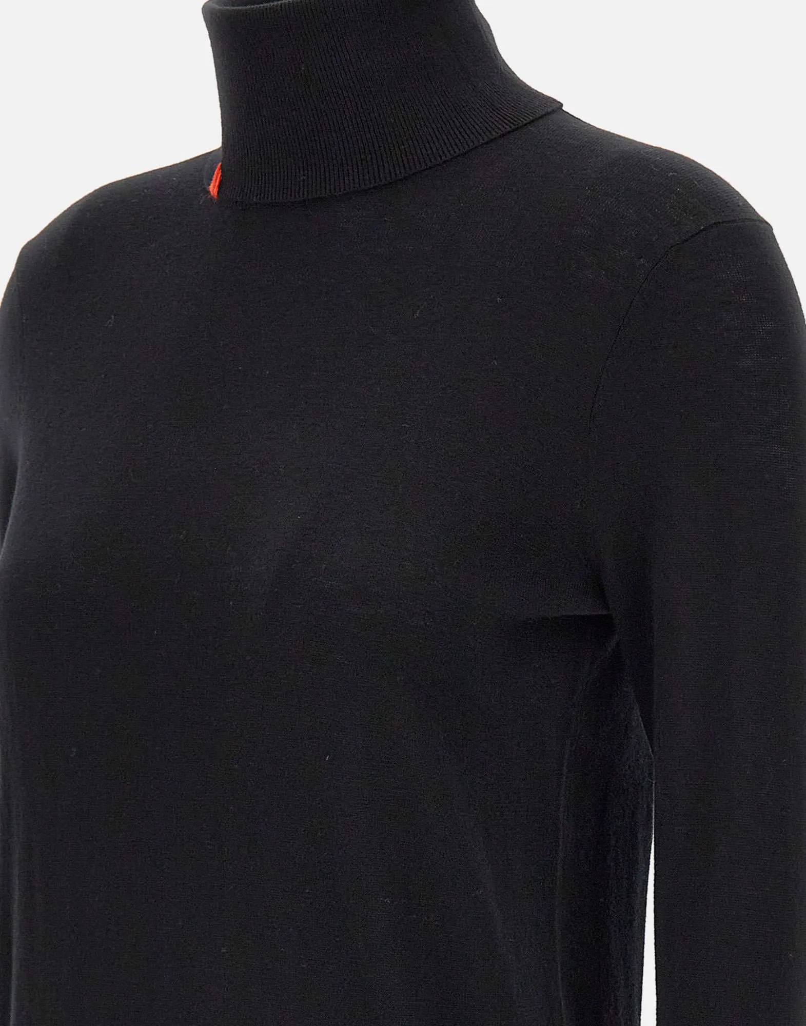 Black Turtleneck Wool and Cotton Sweater