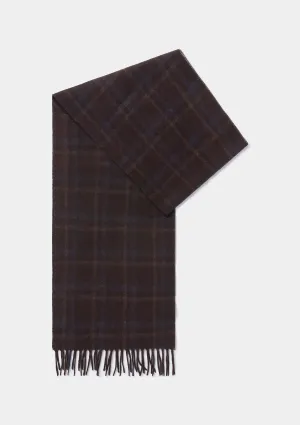 Brown Check Lambswool Scarf