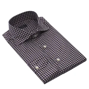 Checked Cotton Shirt in Brown