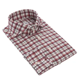 Checked Cotton Shirt in Red Multicolor