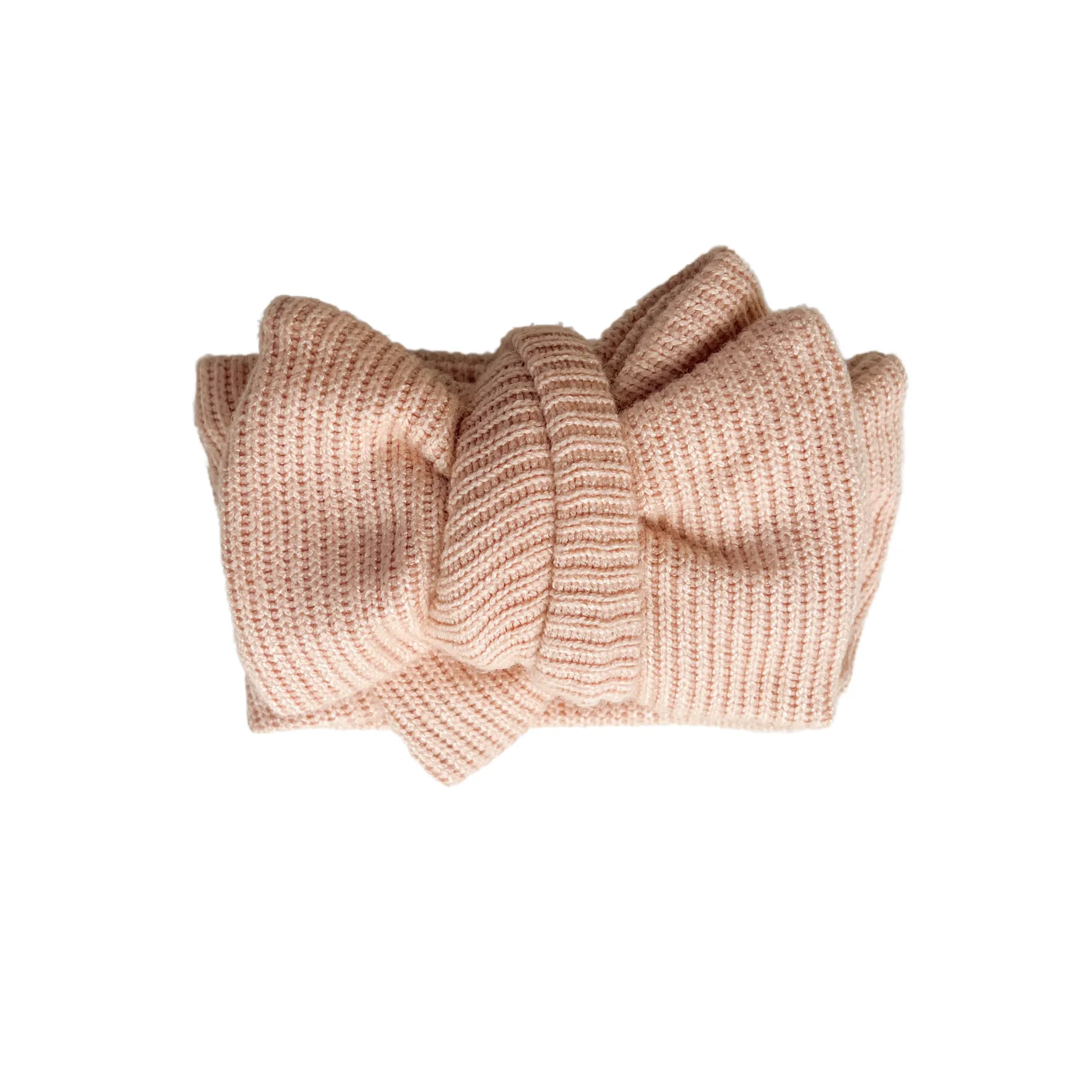 CHUNKY KNIT OVERSIZED TOPKNOT | NUDE