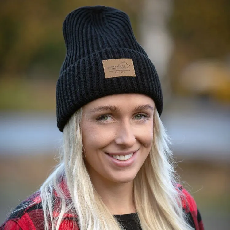 Chunky Knitted Beanie (Black)