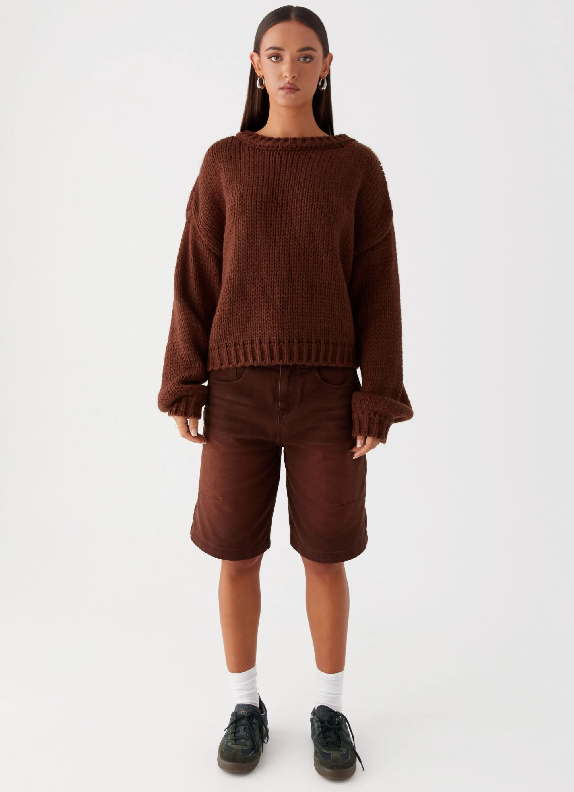 Costella Knit Sweater - Brown