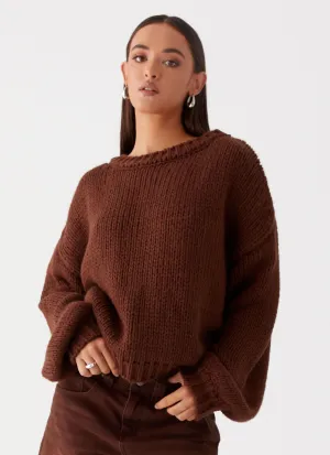 Costella Knit Sweater - Brown