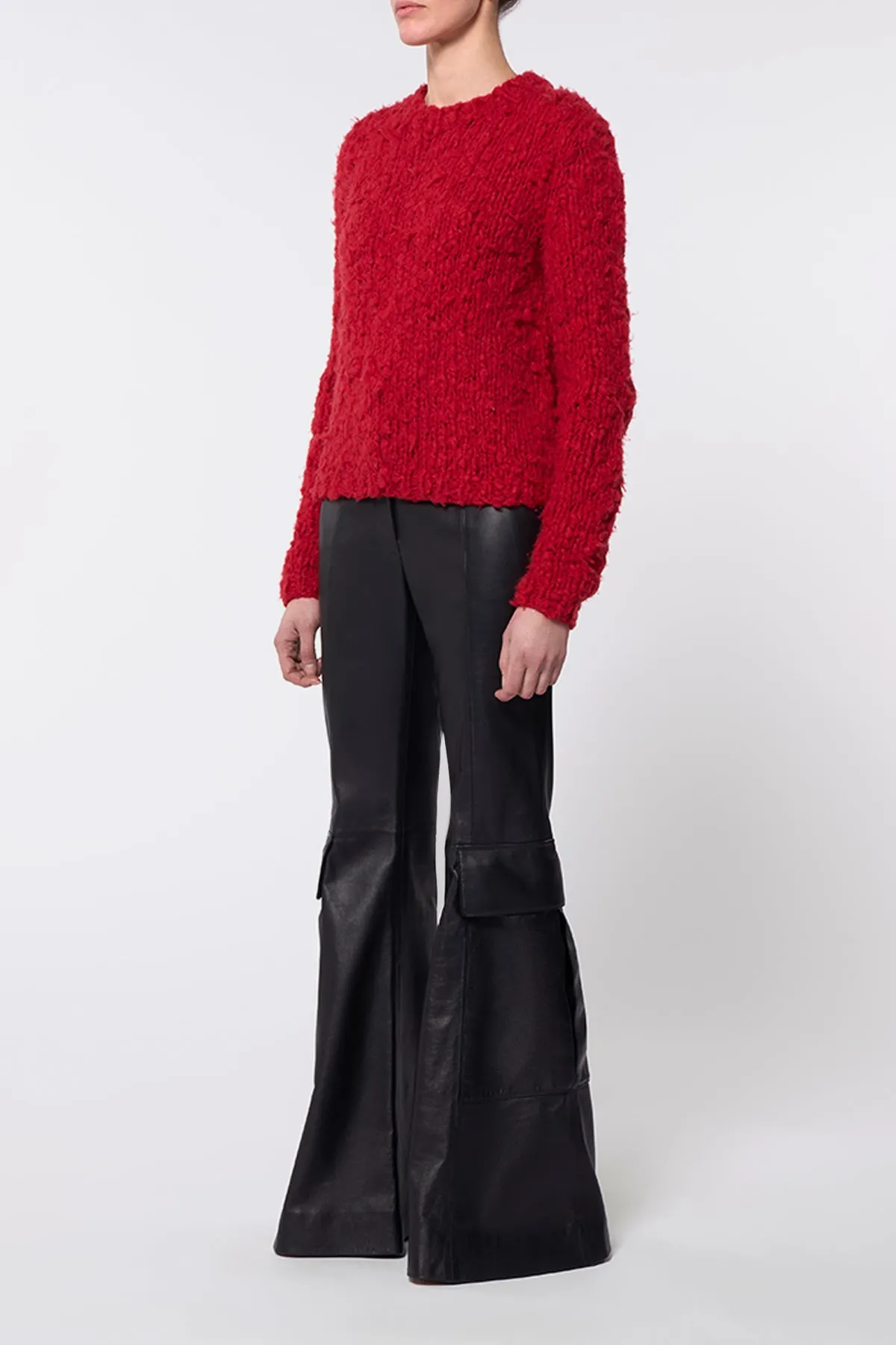 Dalton Knit Sweater in Scarlet Red Welflame Cashmere