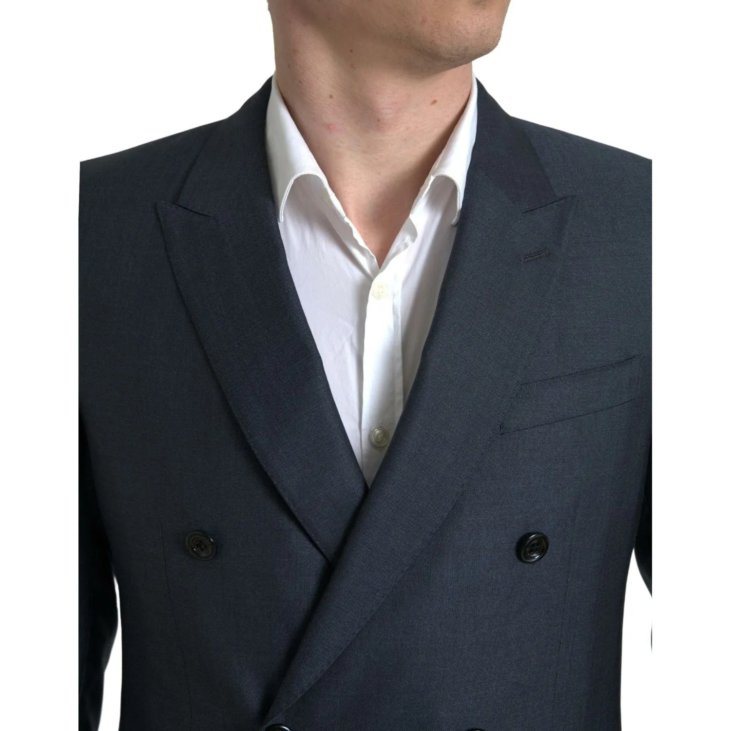 Dolce & Gabbana Elegant Blue Silk Blend Martini Suit