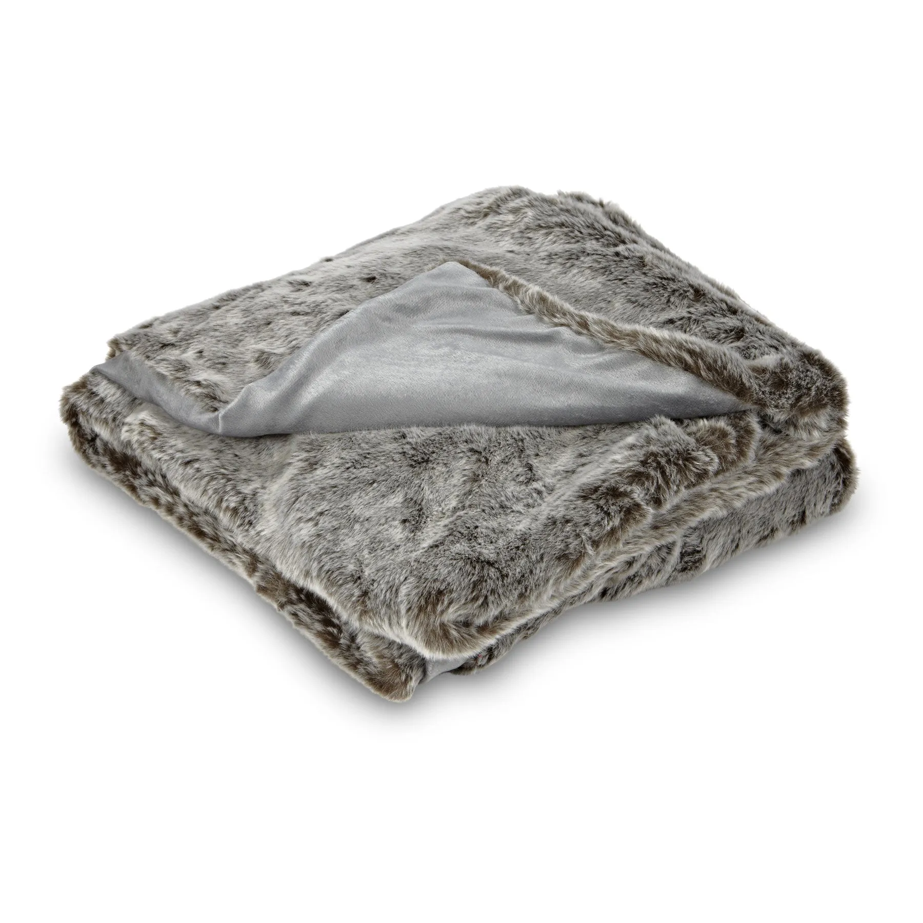 Faux Fur Throw - Grey