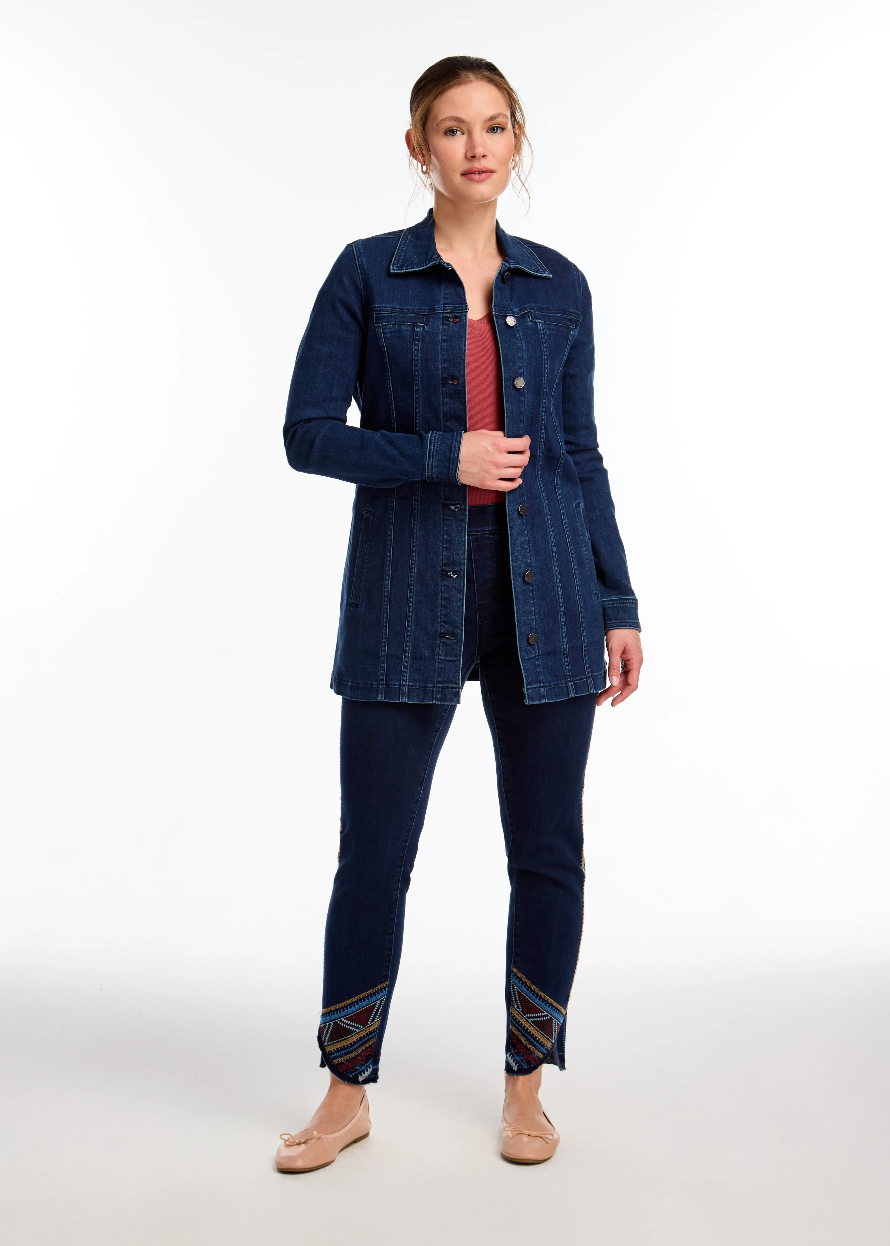 FDJ Long Denim Jacket 1825669-TWT Twilight