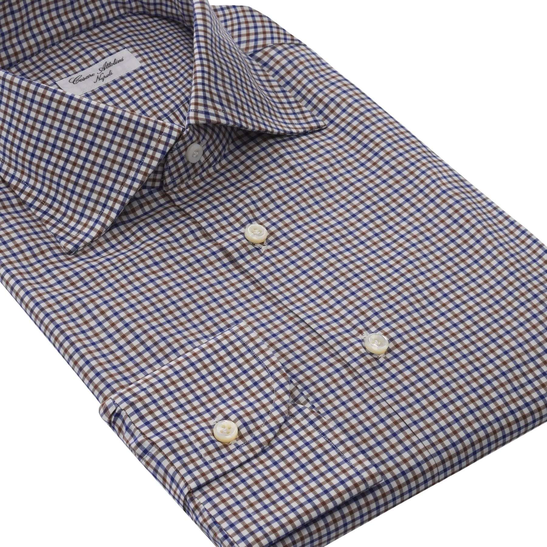 Fine-Checked Multicolor Cotton Shirt