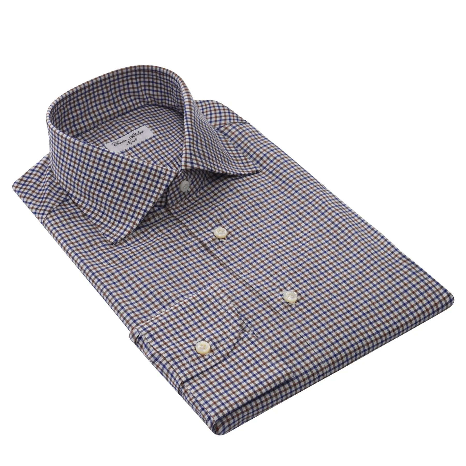 Fine-Checked Multicolor Cotton Shirt