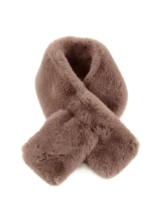 Fur5Eight Taupe Faux Fur Loop Scarf