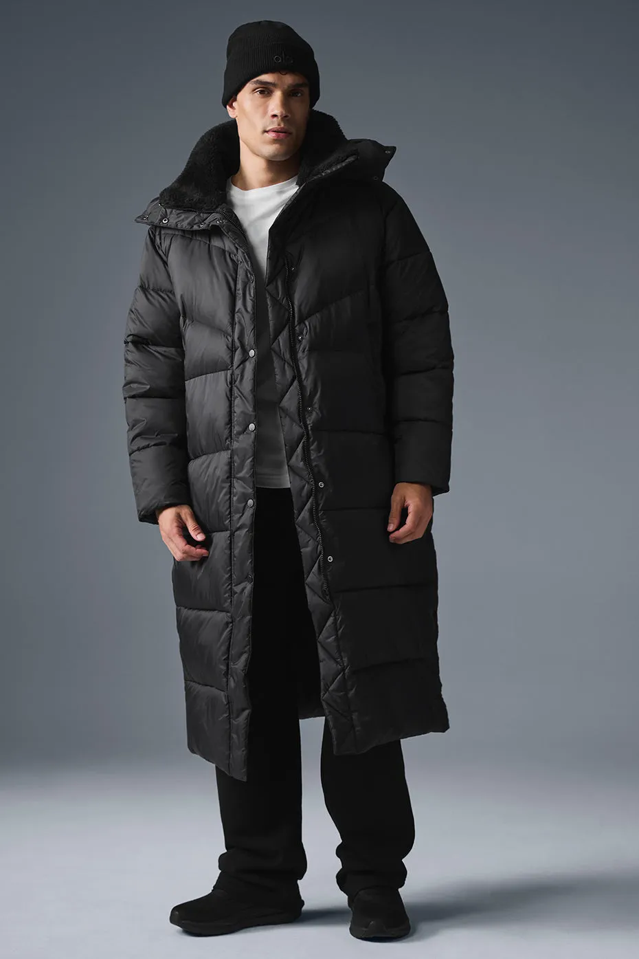 Gold Rush Puffer Trench - Black