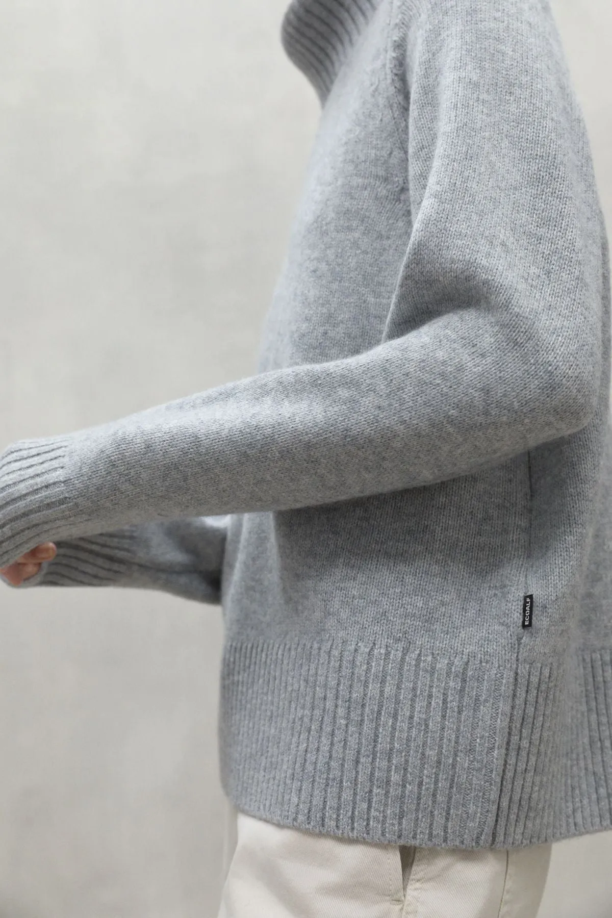 Grey Caqui Turtleneck Jumper Ecoalf