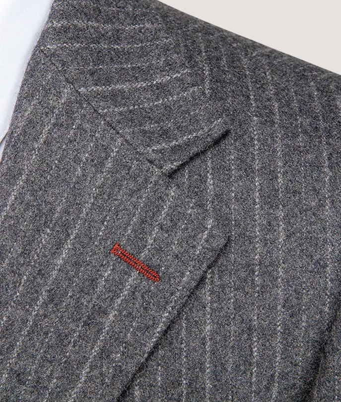 Grey Stripe Wool Blend Winter Suit