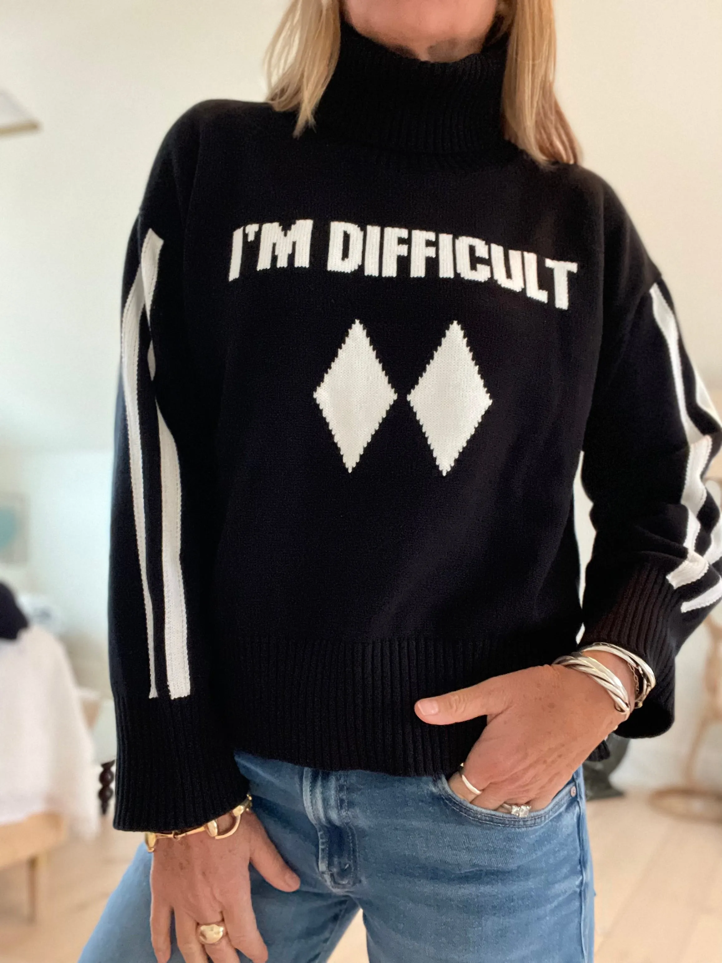 I'm Difficult Cotton Ski Sweater