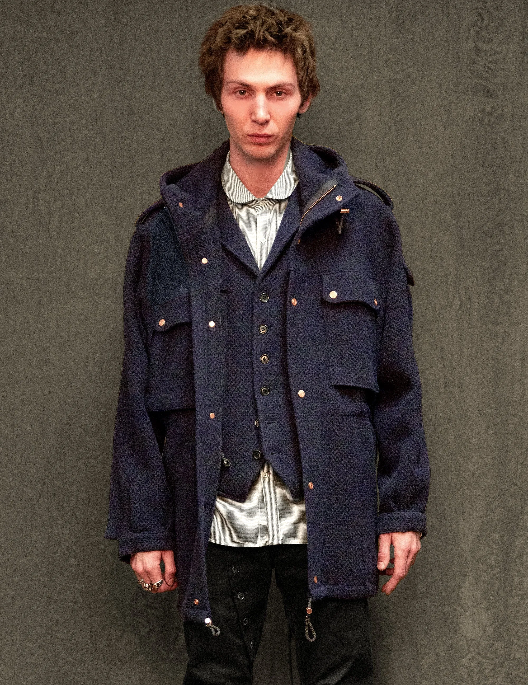 IMMORTAL Peter Parka - Navy Waffle Texture