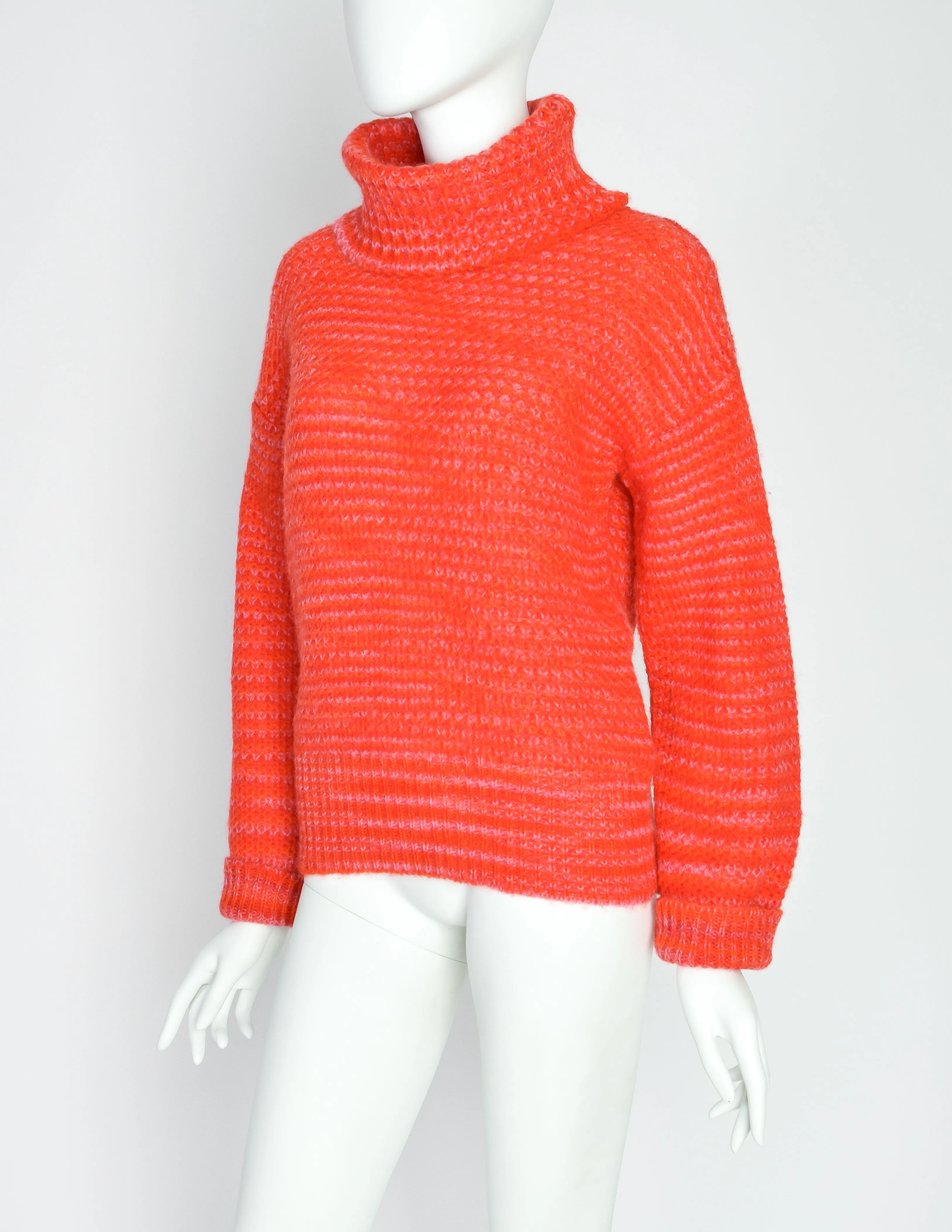 Issey Miyake Vintage Red Pink Orange Turtleneck Sweater