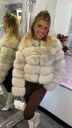 Ladies Winter Wonderland Faux Fur Coat