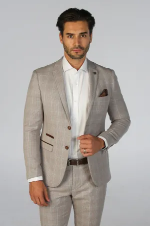 Leo Beige Men's Two Piece Suit