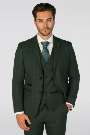 Leo Green Check Three Piece Suit