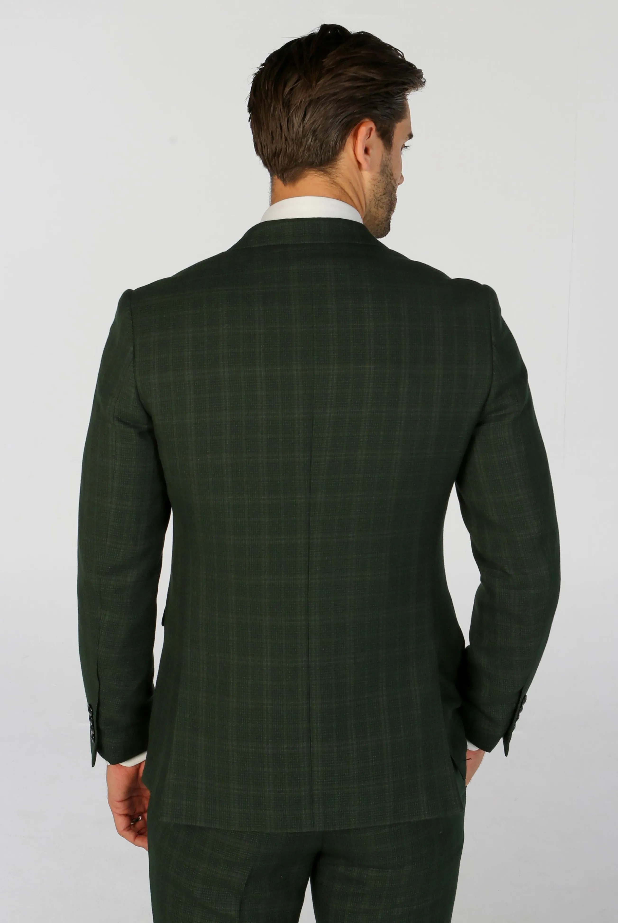 Leo Green Check Three Piece Suit