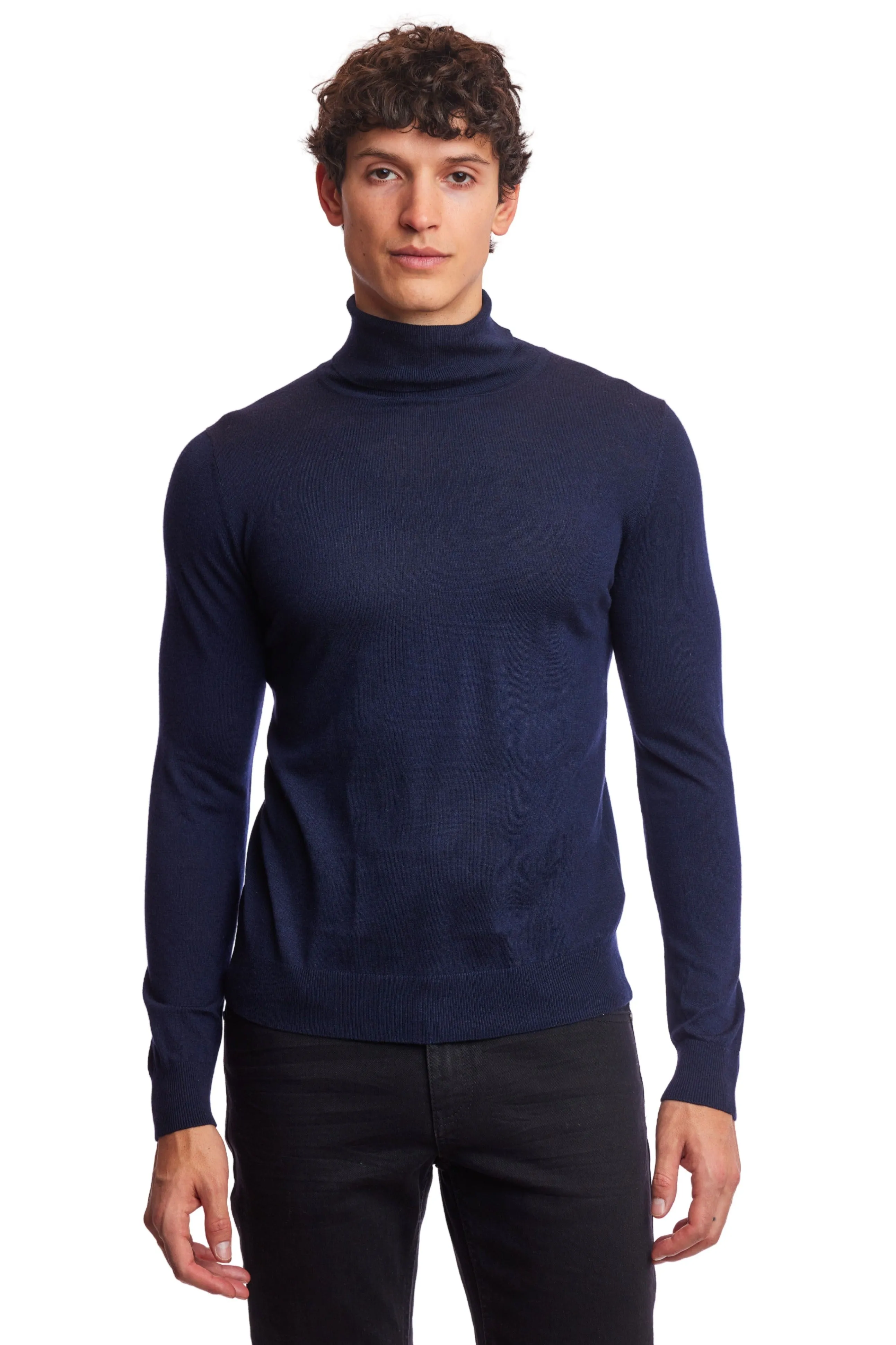 Luxe Fine Gauge Turtleneck - Navy