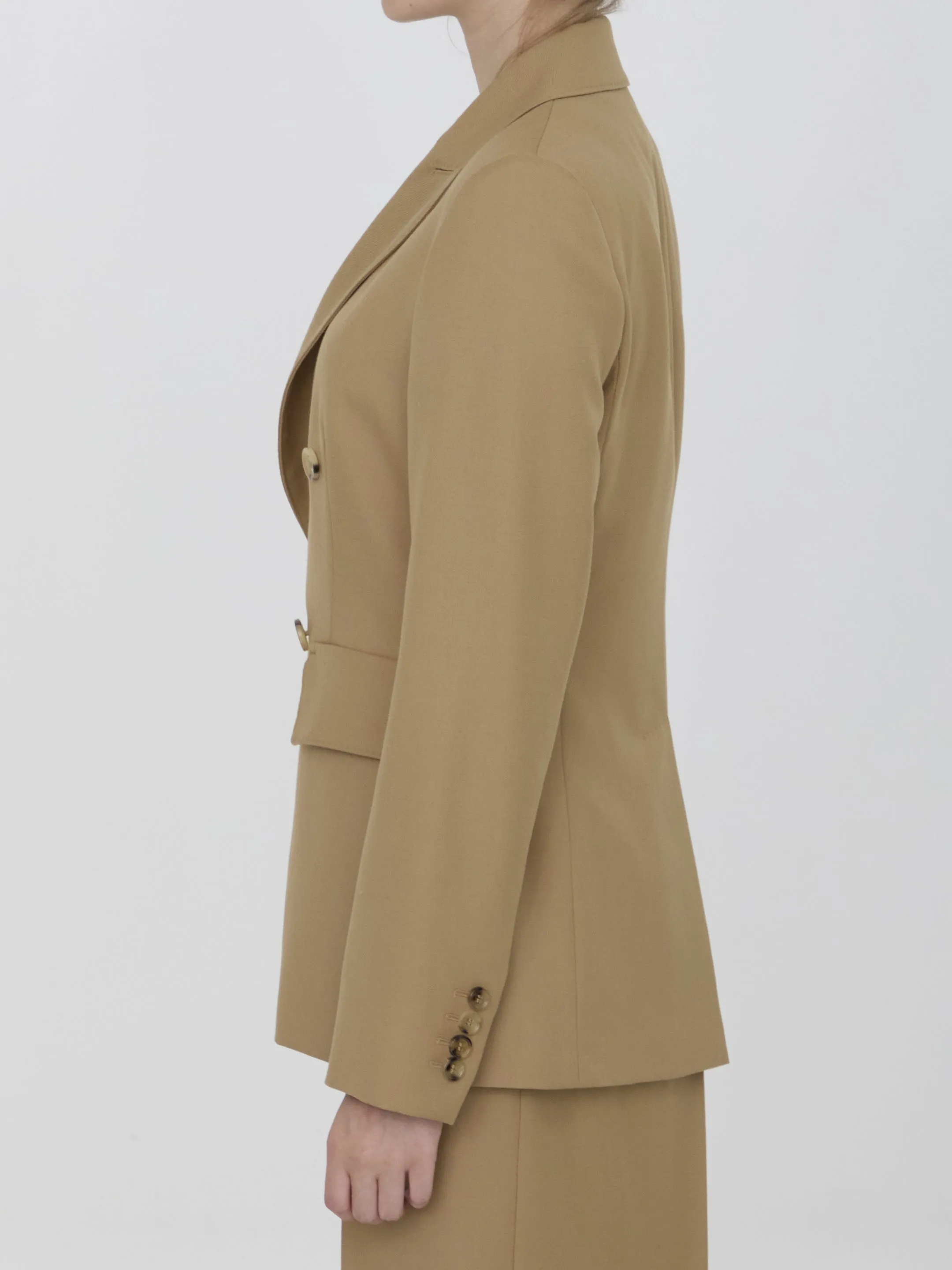 Max Mara Osanna Double Breasted Twill Blazer