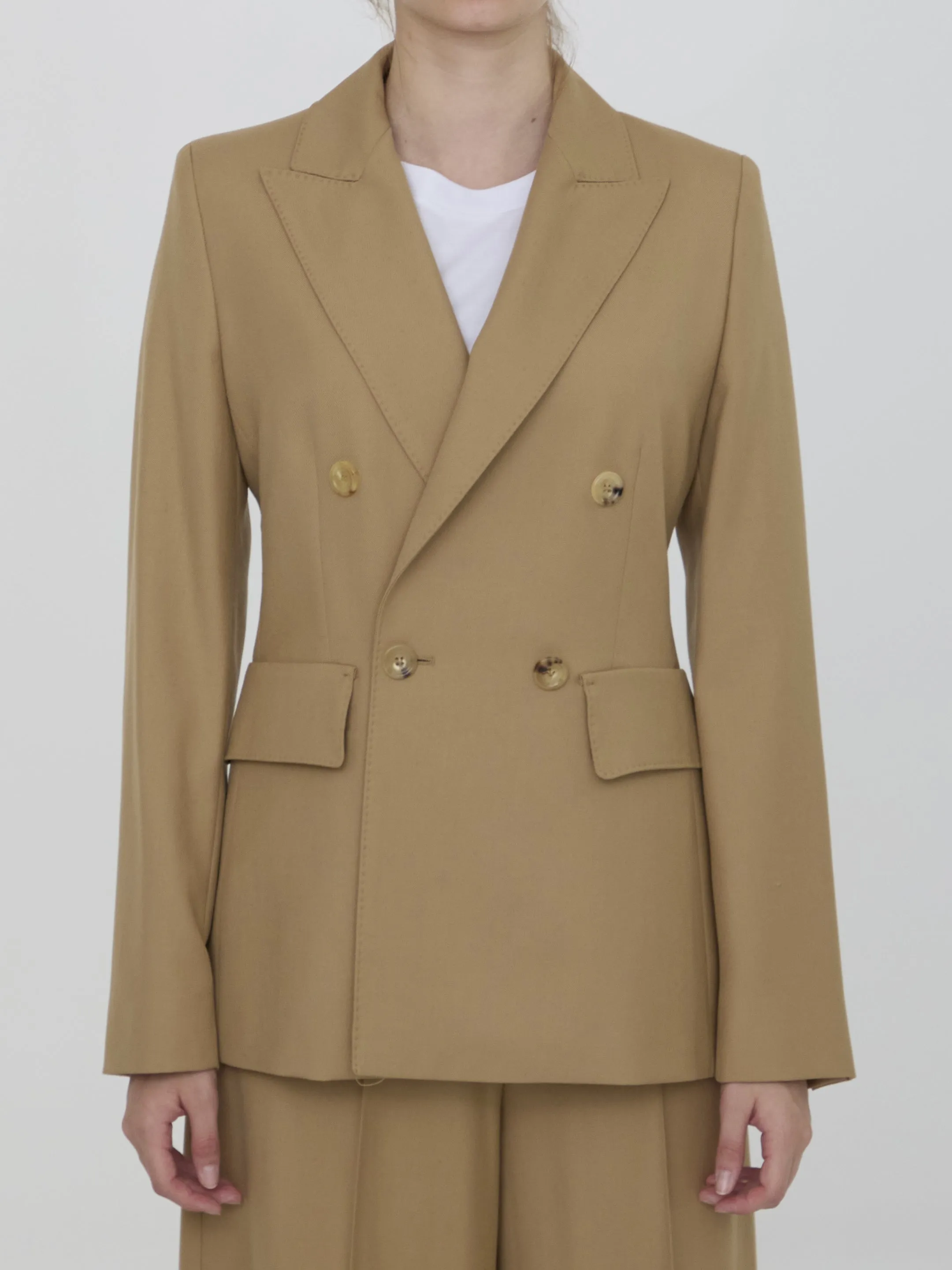 Max Mara Osanna Double Breasted Twill Blazer