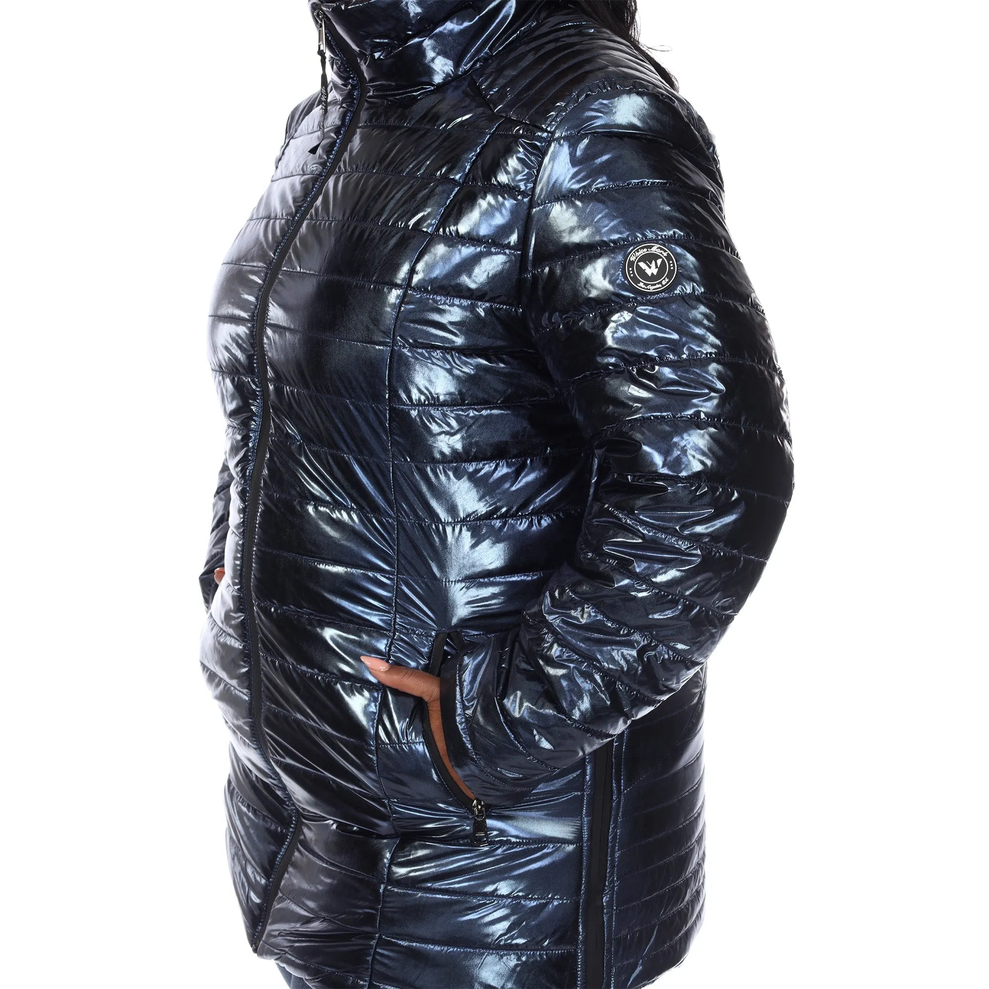 Metallic Puffer Coat - Plus