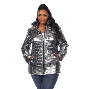 Metallic Puffer Coat - Plus