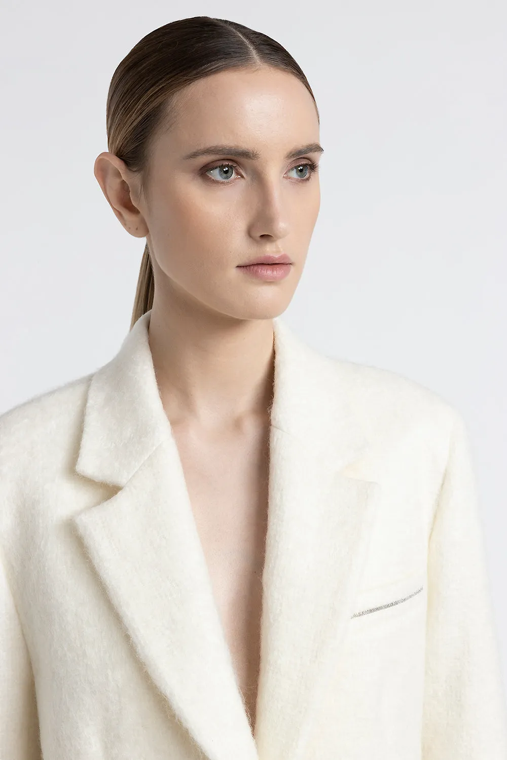 Mohair and wool single-breasted blazer