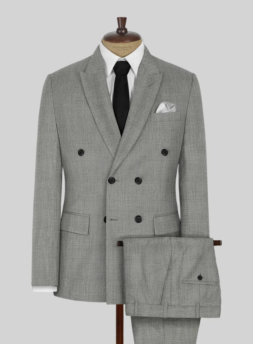 Napolean Sharkskin Light Gray Wool Suit