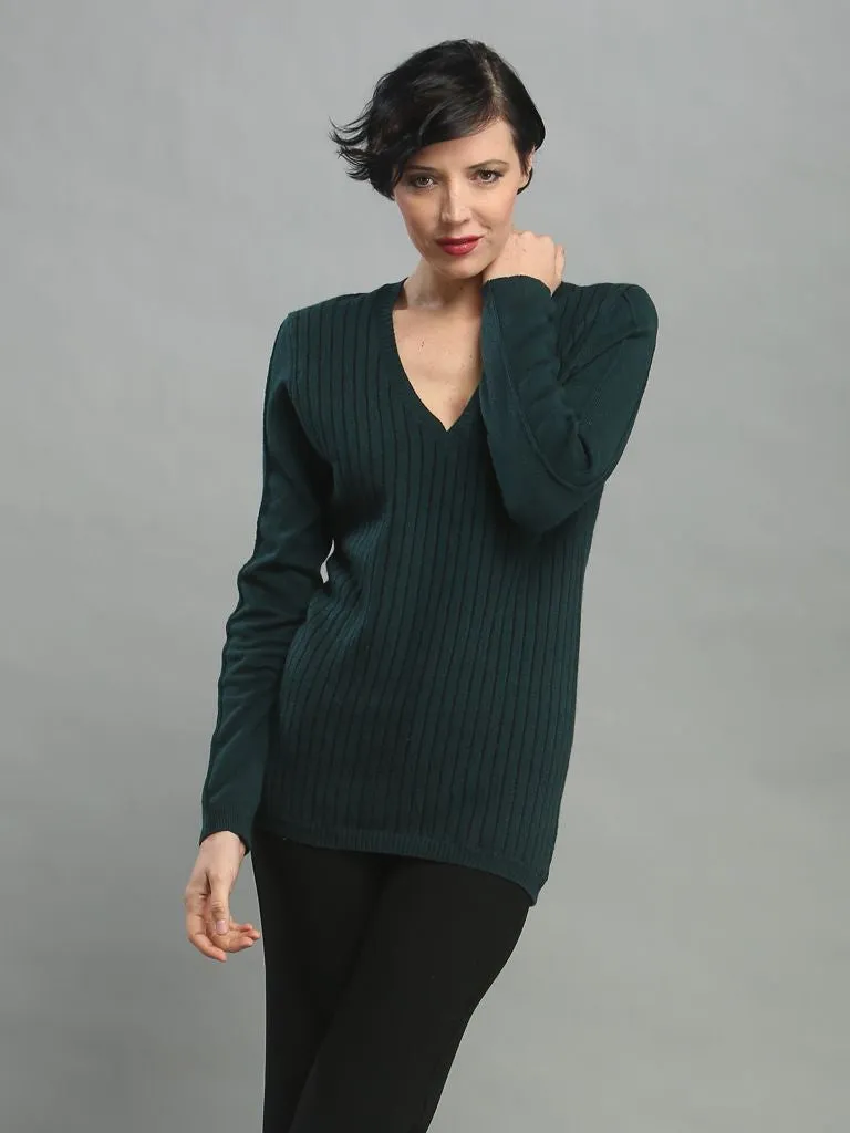 Pin Striped V Neck Pullover