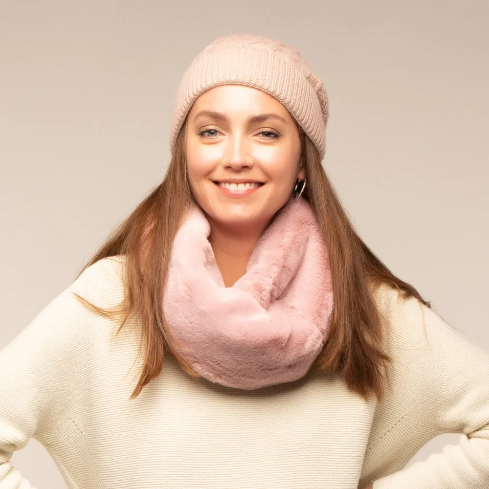 Pink Dusky Suzi Faux Fur Snood