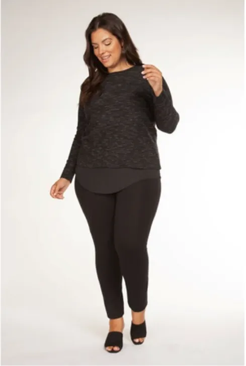 Plus Size Black/White Marble Sweater