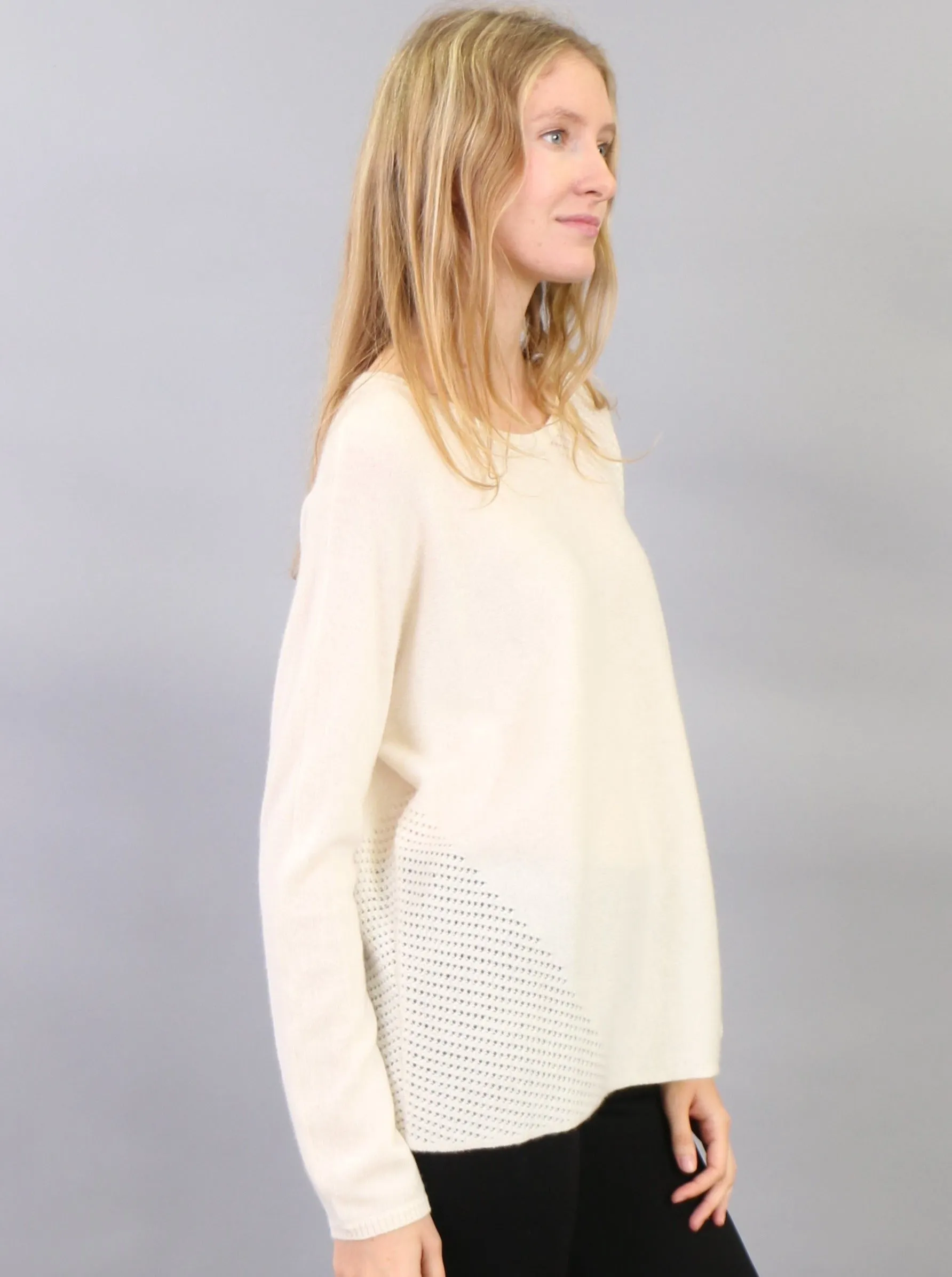 Pointelle Accented Pullover